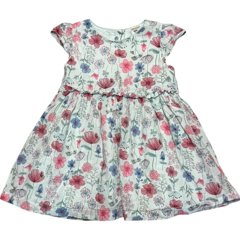 Baby B'gosh Oshkosh Blue Floral Cotton Dress Size 2T